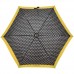 Зонт складной R Pattern, черный в белый горох с желтым кантом