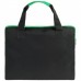 Конференц-сумка Unit Сontour, черная с зеленой отделкой