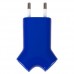 Сетевое зарядное устройство Uniscend Double USB, синее